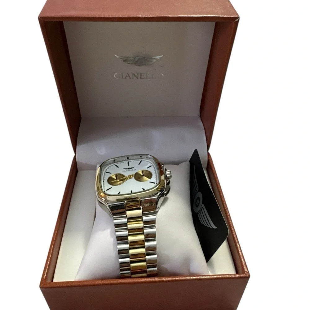 Gianello Square Fusion 42 Chrono Two tone Men Stainless Steel Watch